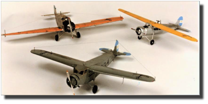 Fokker Universal / Junkers W34 / Consolidated Fleetster. Scratch built in metal by Rojas Bazán. 1:40 scale models. Made between 1983-1986.